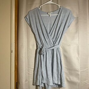 Caution To The Wind High Waist Light Blue Checkered Shorts